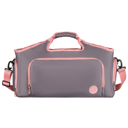 Geräumige, Wochenend-Reisetasche in Grau-Rosa mit einem Thermofach für Schuhe - Peterson