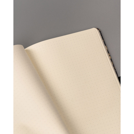 Schwarz-goldenes, punktiertes Notizbuch mit Gummiband – Peterson