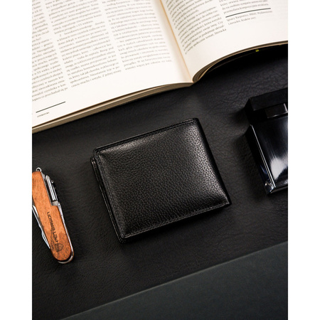 Kartenetui querformat schwarz aus Leder in Geschenkbox – 4U Cavaldi