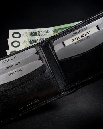 Herren Geldbörse aus Glattleder mit herausnehmbarem Kartenetui – Rovicky