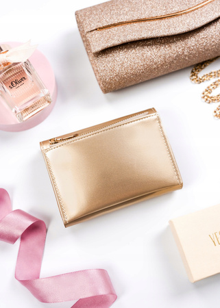 Damen Geldbörse aus Öko-Leder mit Druckknopf und Reißverschluss – Peterson