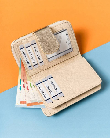 Elegante Damen Geldbörse mit Druckknopf und Reißverschluss – Lorenti