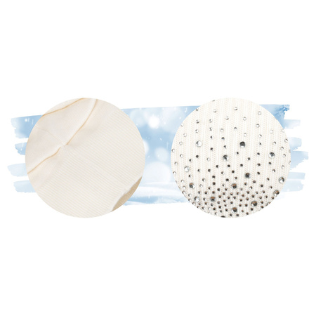 Weiße Damen Mütze mit Kristallen – Peterson