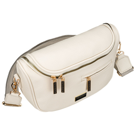 Damen-Gürteltasche aus Öko-Leder in hellem Beigeton mit Reißverschluss – Peterson