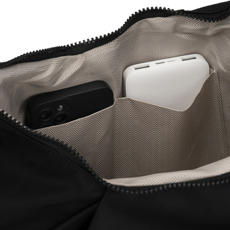 Schwarze Damen-Handtasche aus Polyester mit Reißverschluss – Peterson