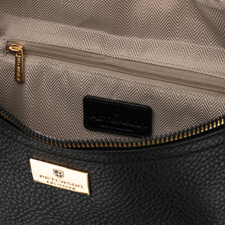 Damen-Gürteltasche aus Öko-Leder in Schwarz, ein Hauptfach – Peterson