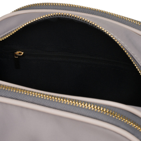 Nylon-Damen-Umhängetasche in Grau, mit Reißverschluss und Magnetclip verschließbar - Peterson