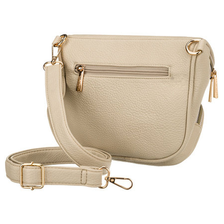 Beige Damen-Gürteltasche aus Öko-Leder mit Reißverschluss, ein Hauptfach – Peterson
