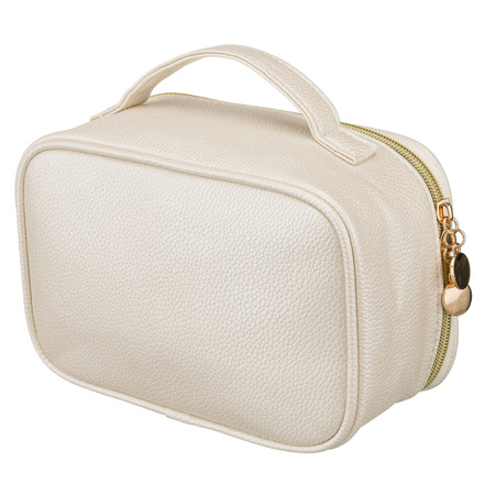 Praktische Kosmetiktasche aus Öko-Leder in Hellbeige – Rovicky