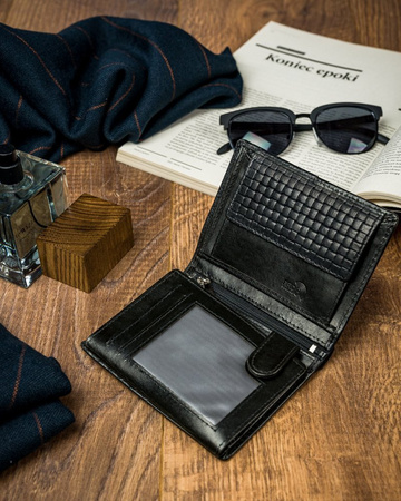 Schwarze Herren Geldbörse aus Echtleder – Forever Young®