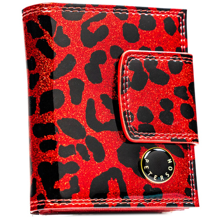 Kleine Damen-Geldbörse aus Öko-Leder und Naturleder in Rot – Peterson