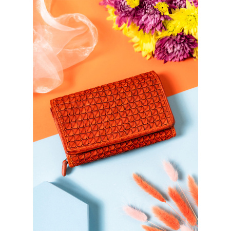 Leder Damen Geldbörse mit Struktur und Kartenfächern – Rovicky