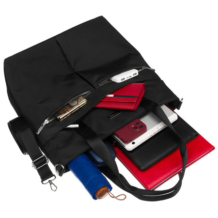 Damen-Handtasche, schwarz, ein Fach, mit Reißverschluss – Peterson