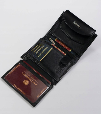 Damen Geldbörse aus Leder mit Druckknopf – Peterson