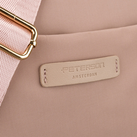 Rosa Damen-Umhängetasche aus Nylon mit Reißverschluss und Magnetverschluss – Peterson