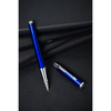 Granatblauer und silberner Metallkugelschreiber mit schwarzer Mine – Peterson