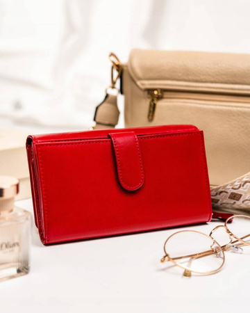 Große Damen Geldbörse aus Leder mit Druckknopf und Reißverschluss – Peterson