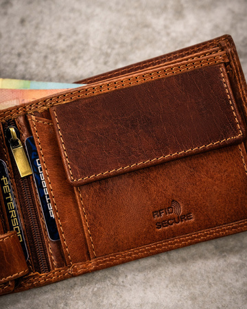 Große Herren Geldbörse aus Leder mit geprägtem Sternzeichenmotiv – Peterson