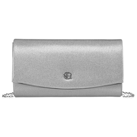 Silberne Damen Clutch aus Synthetik mit eleganter Kette – Rovicky