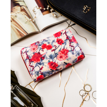 Modische, farbige Damen-Geldbörse aus Öko-Leder mit Blumenmuster - Peterson