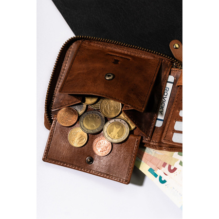 Herren Geldbörse aus Leder mit Reißverschluss und RFID – Always Wild