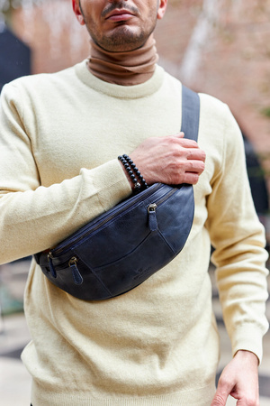 Städtische Herren Gürteltasche aus Echtleder – Peterson