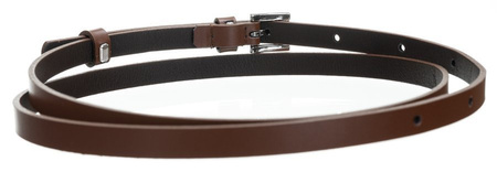 Damen Gürtel schmal mit silberner Metallschnalle, klassisch