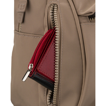 Kleiner, beiger Damen-Rucksack aus Polyester - Peterson