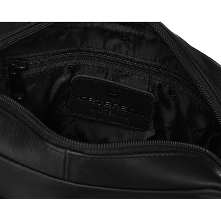 Schwarze Herren Umhängetasche aus Leder für die Arbeit – Peterson