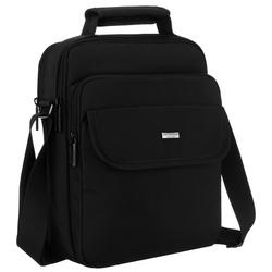 Praktische Umhängetasche aus Cordura in Schwarz mit Reißverschluss, zwei Fächer – Peterson