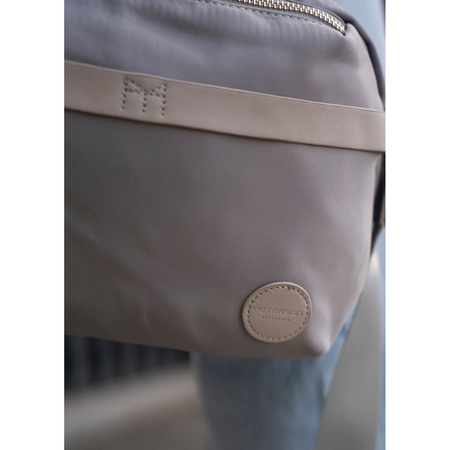 Damen-Umhängetasche aus Nylon in Grau mit Reißverschluss – Peterson