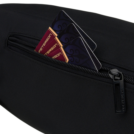 Schwarze Herren-Gürteltasche mit Außentasche mit Reißverschluss – Peterson