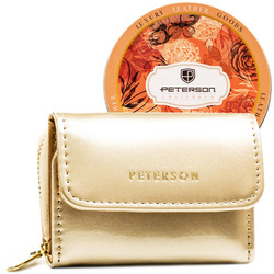 Lackierte Damen Geldbörse in Gold als Geschenk – Peterson