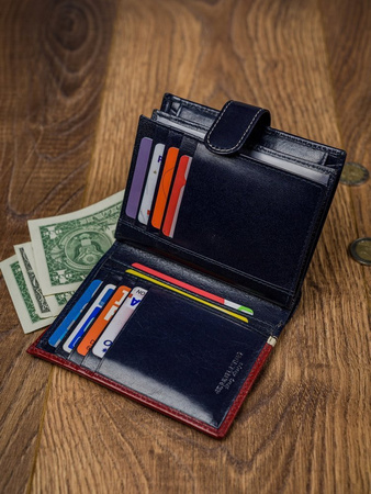 Herren Geldbörse quer, zweifarbig aus hochwertigem Leder – Rovicky