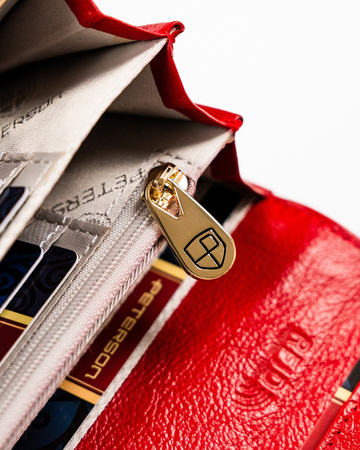 Große Damen Geldbörse aus Leder mit Druckknopf – Peterson