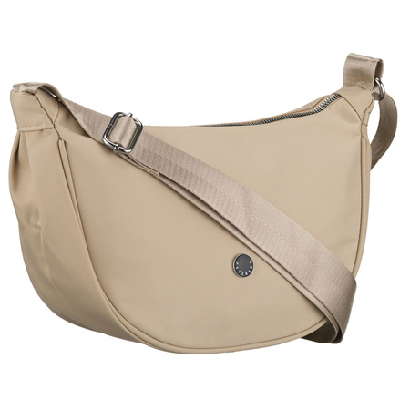 Damen-Umhängetasche aus Polyester in Beige, ein Hauptfach mit einer Außentasche - Peterson