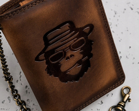 Große Herren Geldbörse aus Leder mit Kette