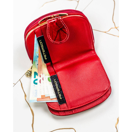 Kleine rote Damen Geldbörse mit RFID-Schutz und Bügelverschluss – Peterson