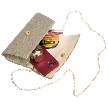 Glitzernde Damen Clutch aus Synthetik in Roségold – Rovicky