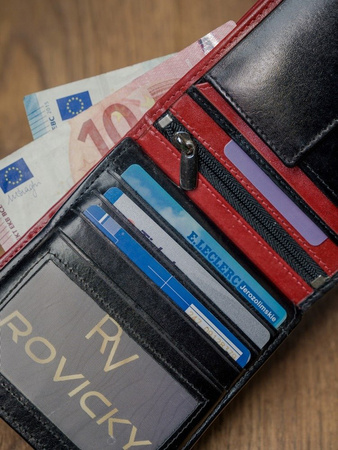 Herren Geldbörse hochkant, zweifarbig aus Leder – Rovicky