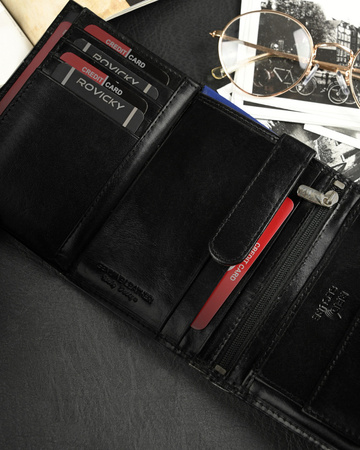 Geräumige Herren Geldbörse Hochformat aus glänzendem Echtleder – Ronaldo