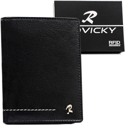 Herren Geldbörse Leder vertikal mit RFID-Schutz – Rovicky