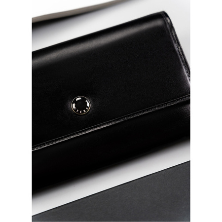 Schwarze Damen Geldbörse aus Leder mit RFID – Peterson