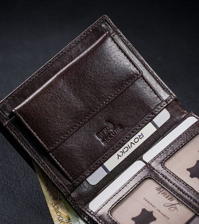 Geräumige Herren Geldbörse aus glattem Echtleder – Rovicky