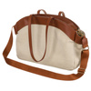 Große Damen Tasche aus Echtleder und Polyamidfaser in Beige-Braun – Peterson