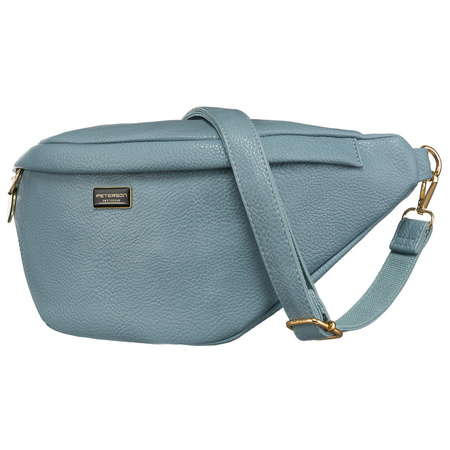 Modische sportliche blaue Damen Gürteltasche für Hüfte, Schulter oder Crossbody aus Öko-Leder – Peterson