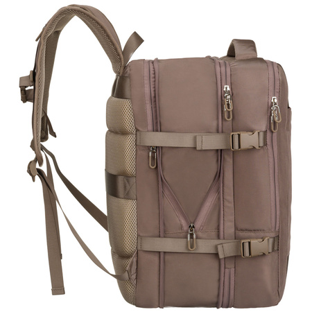 Beiger Reise-Rucksack aus Cordura mit USB-Anschluss – Peterson