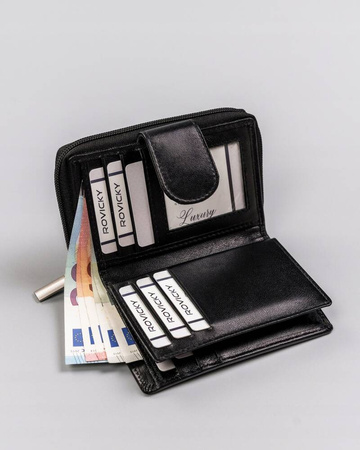 Damen Geldbörse aus Leder mit RFID Protect – Rovicky