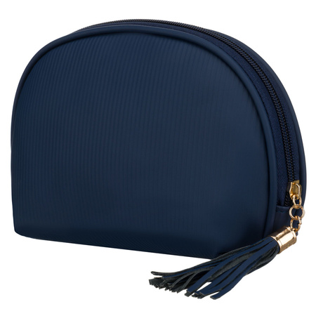 Dunkelblaue Kosmetiktasche aus synthetischem Material mit Reißverschluss – Peterson