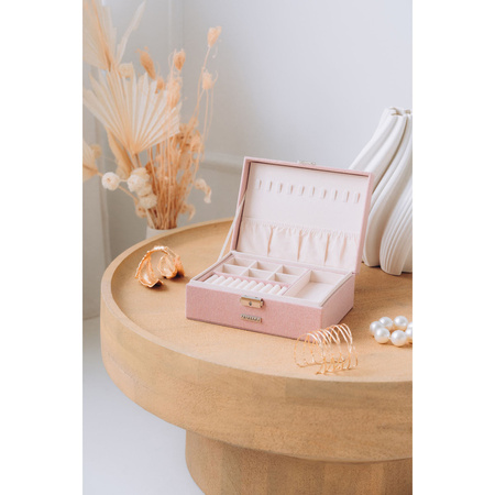 Rosa Schmuckschatulle mit Schlüssel und Schnappverschluss - Peterson